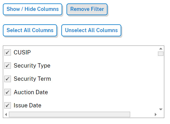 showing columns